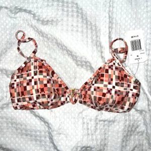 NWT L*Space Helena Bikini Top in Block Party size M